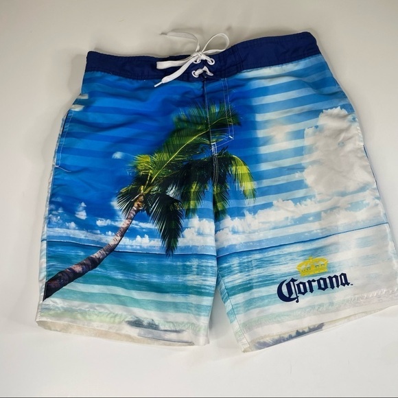 Corona Beach Scene Mens Swim Trunks Medium - Picture 1 of 4